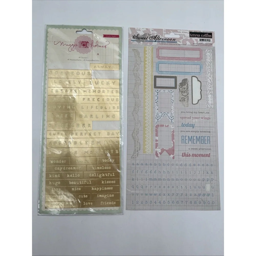 Scrapbooking Destash Lot My Minds Eye Echo Park Teresa Collins Stickers Rubons